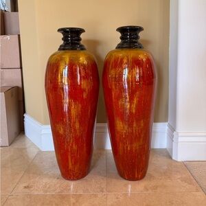 Elegant Red and Gold Vases